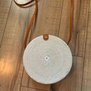 Hand Woven Rattan Circular Purse